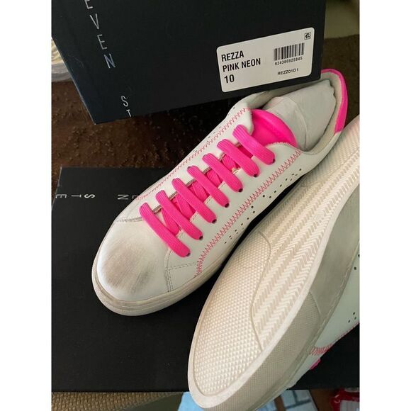 New Steve Madden Rezza Hot Pink Grunge Barbie Barbiecore Sneakers NIB - Picture 6 of 15